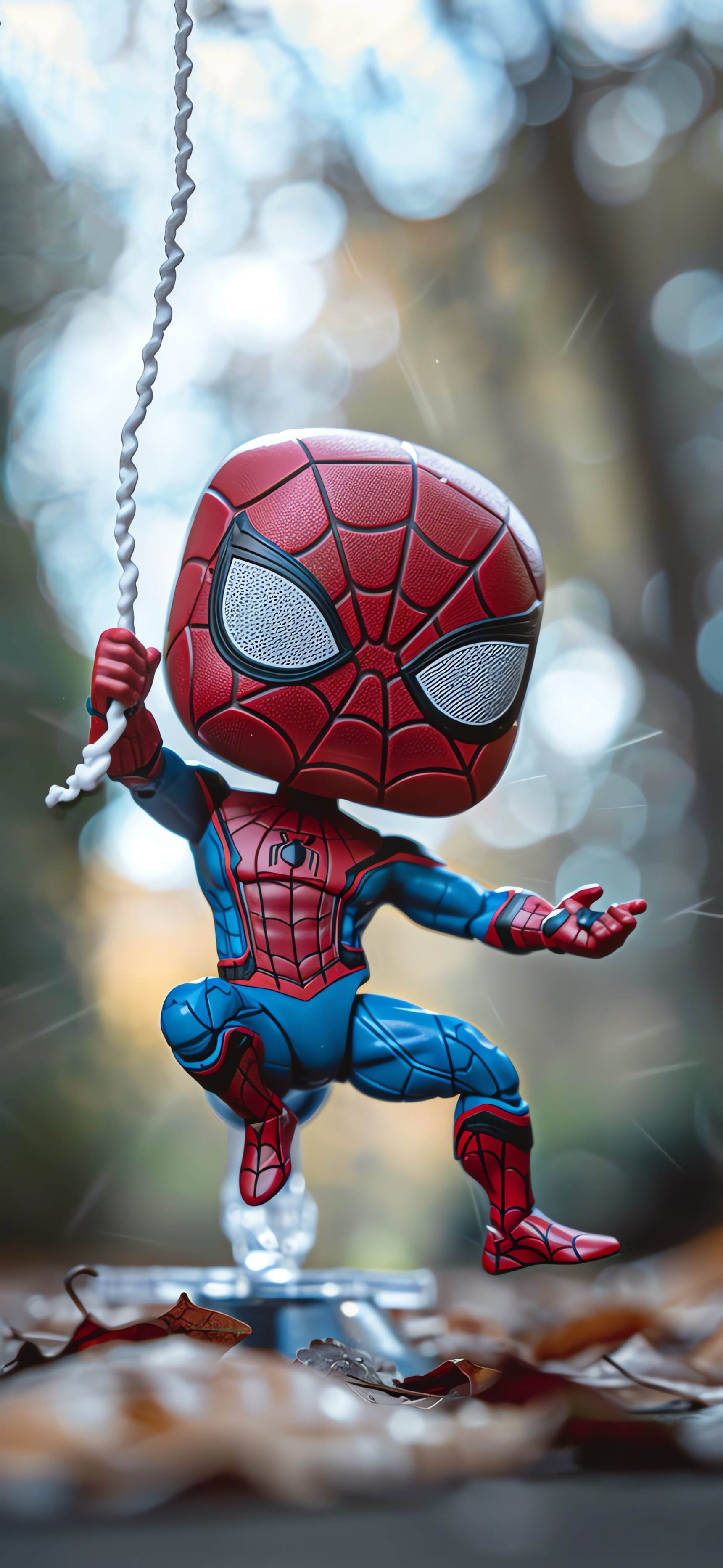 Spider Man Hanging Onto Rope