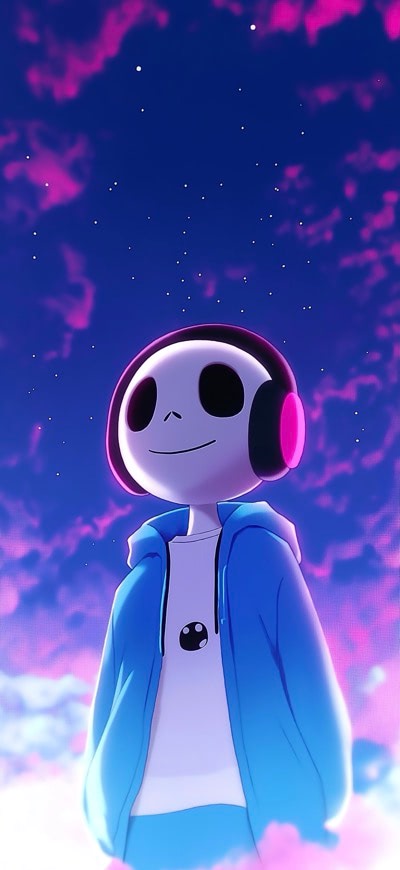 Skull Head Wearing Headset