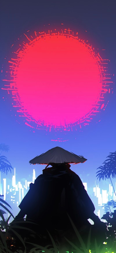 Sitting Against Each Other In Red Sun