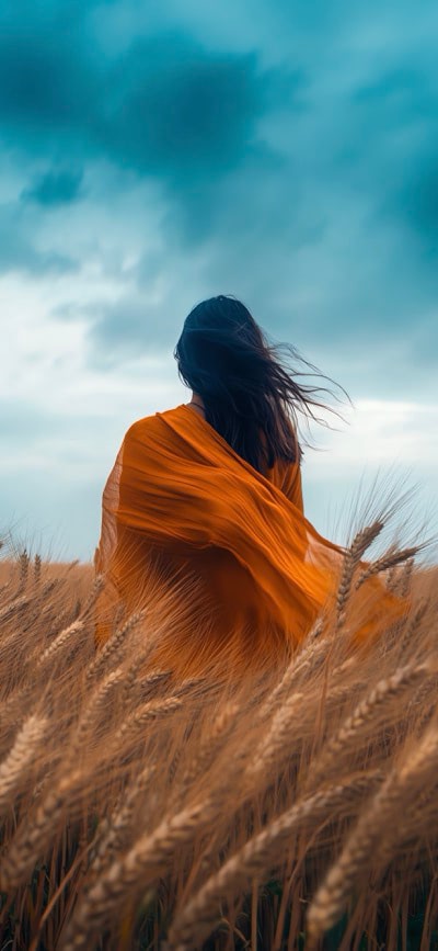 Kurta Girl In Dry Fields