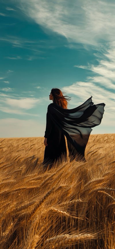 Kurta Girl In Dry Fields