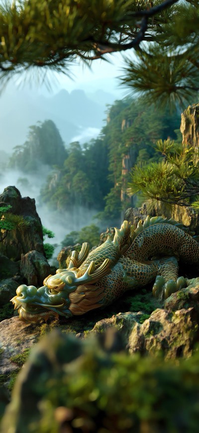 Japanese Resting Dragon Statue