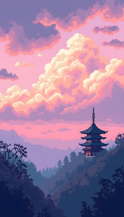 Aesthetic Pixelated Sunset