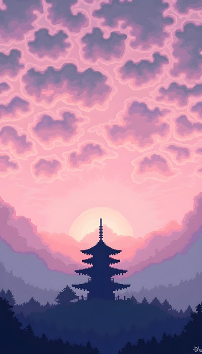 Aesthetic Pixelated Sunset