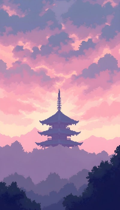 Aesthetic Pixelated Sunset