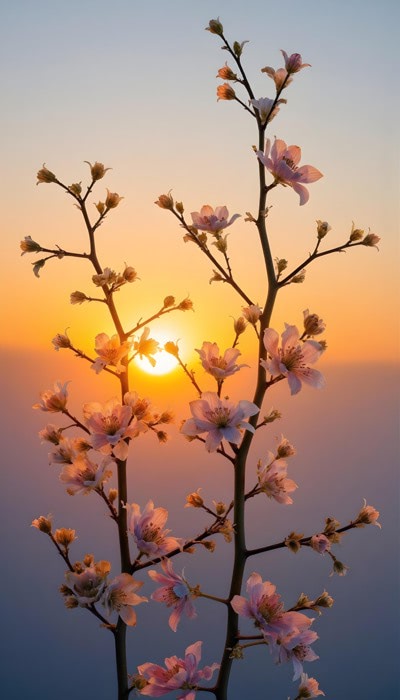 Flowers Against Sunset