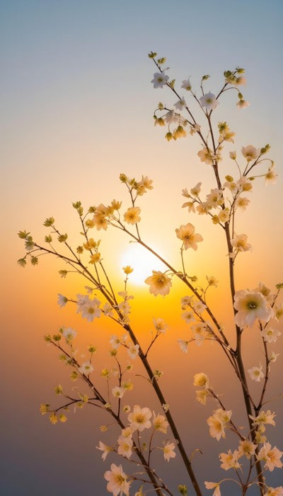 Flowers Against Sunset