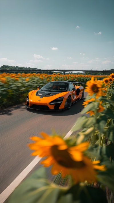 Speeding Through Sunflower Fields
