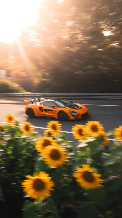 Speeding Through Sunflower Fields