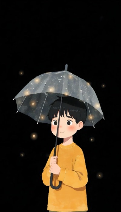 Boy With Umbrella