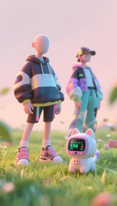 Japanese Couple With Cute Dog