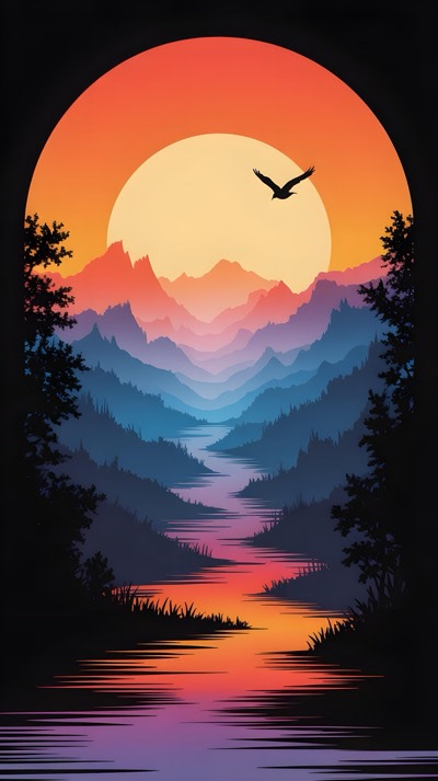 River Through Mountains