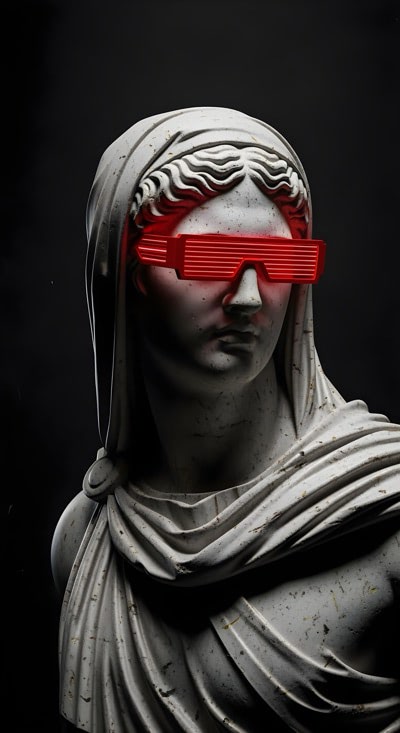 Goddess With Neon Glasses