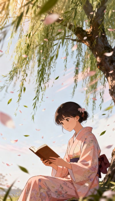 Reading Book Below Tree