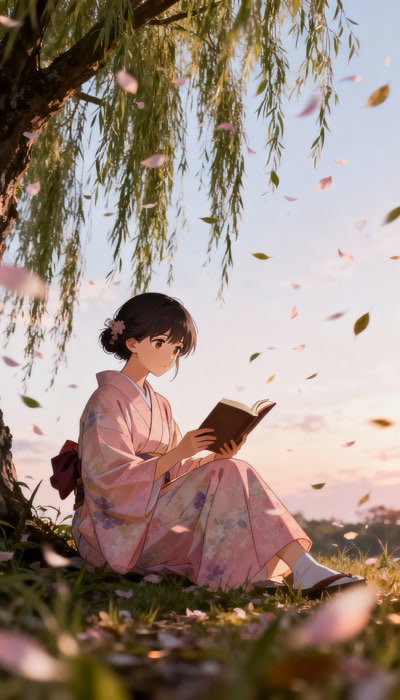 Reading Book Below Tree