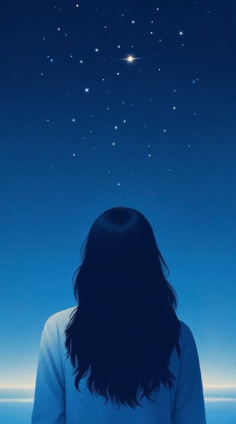 Standing Against Starry Night