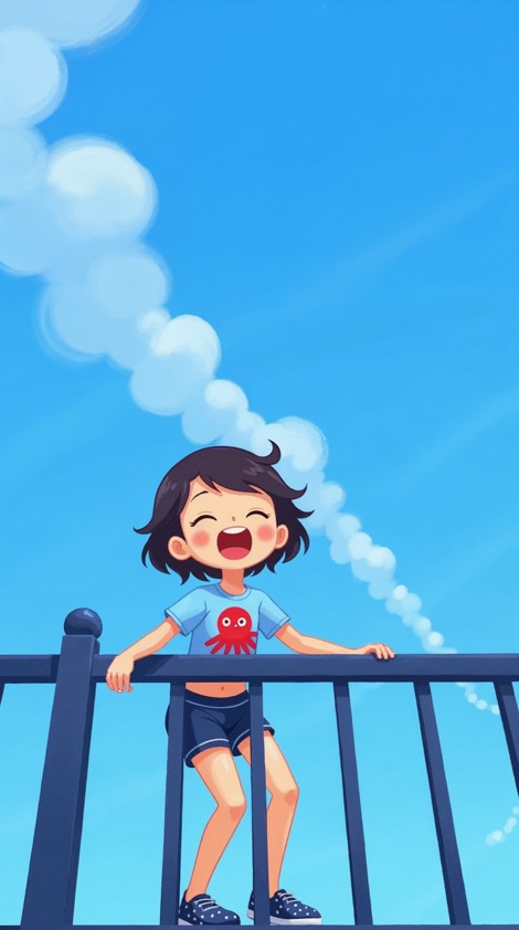 Girl Sitting On Fence