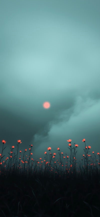Foggy Flower Field